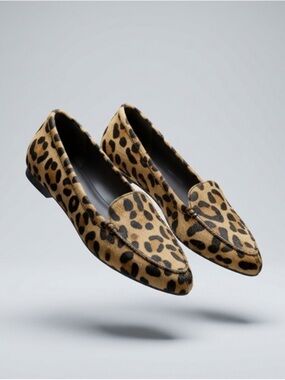me too Leopard-Print Slip-On Loafers in Tan and Black